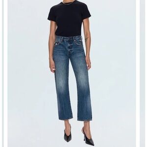 Pistola petite Lexi Mid Rise Bowed Straight Leg